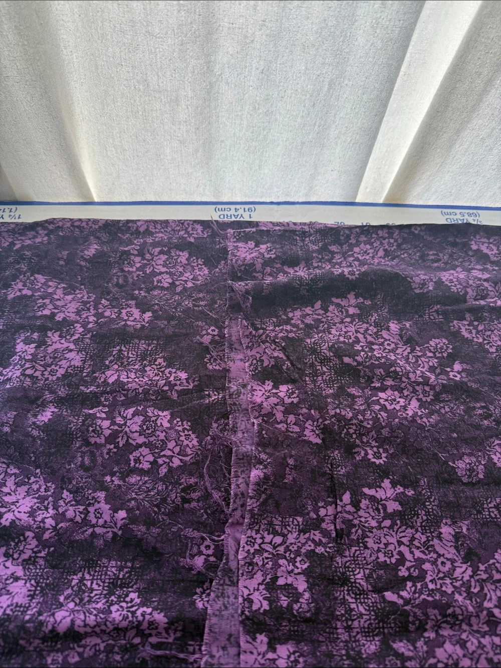 Vintage California Fashions Purple Floral Drapey Rayon-Like Fabric 3 Yds x 48